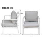Kyoto Aluminium Outdoor Sofa & Coffee Table Set 4pc DG52