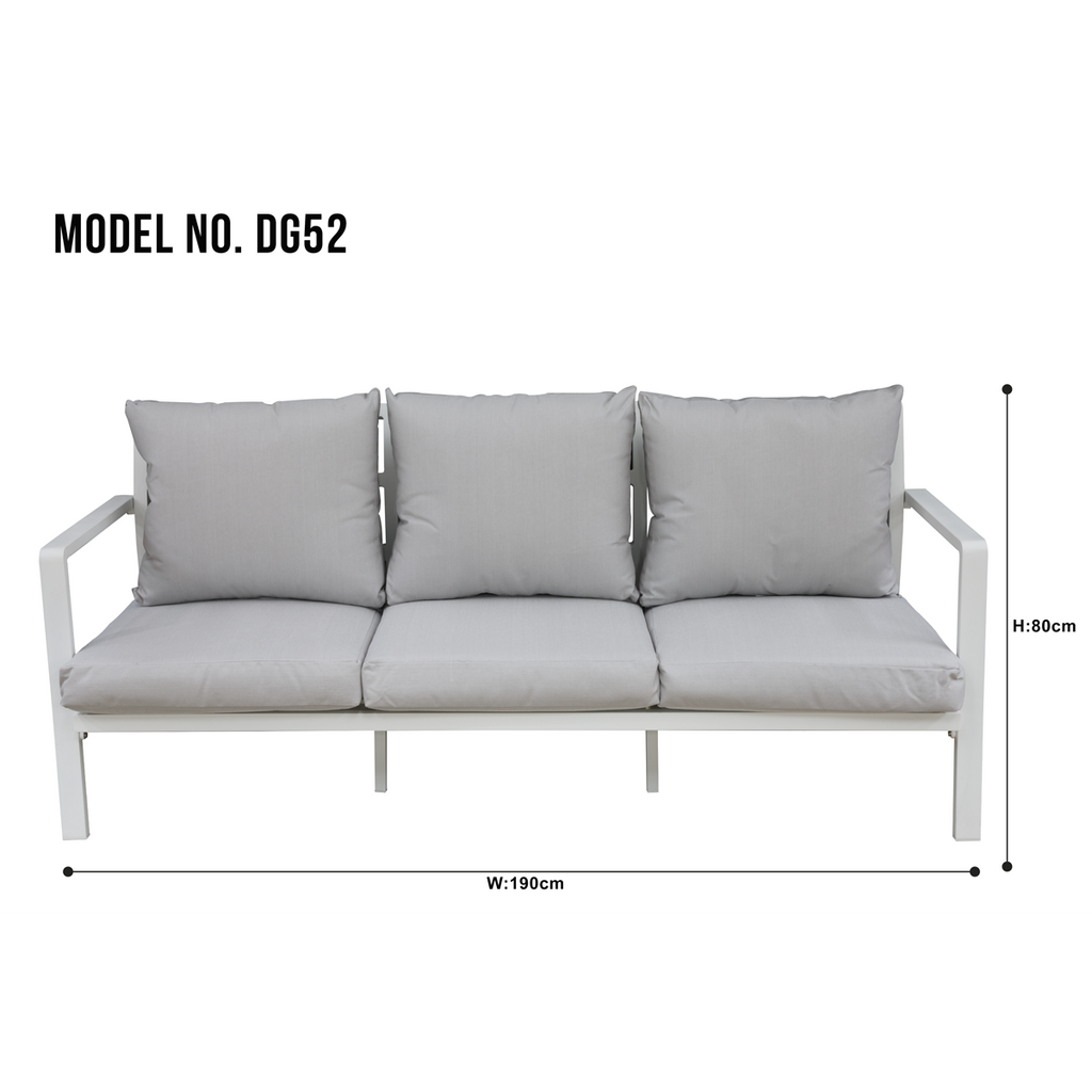 Kyoto Aluminium Outdoor Sofa & Coffee Table Set 4pc DG52