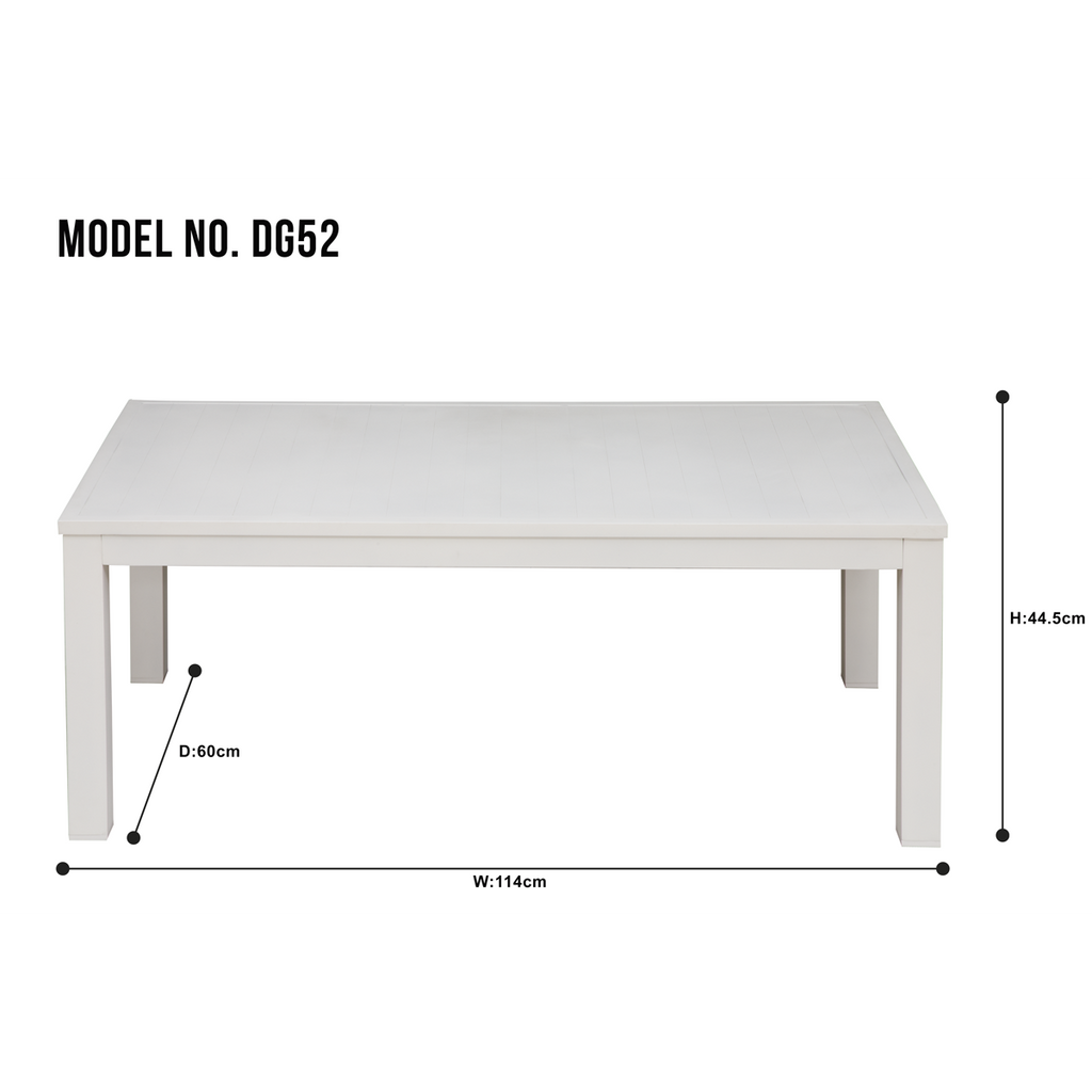 Kyoto Aluminium Outdoor Sofa & Coffee Table Set 4pc DG52