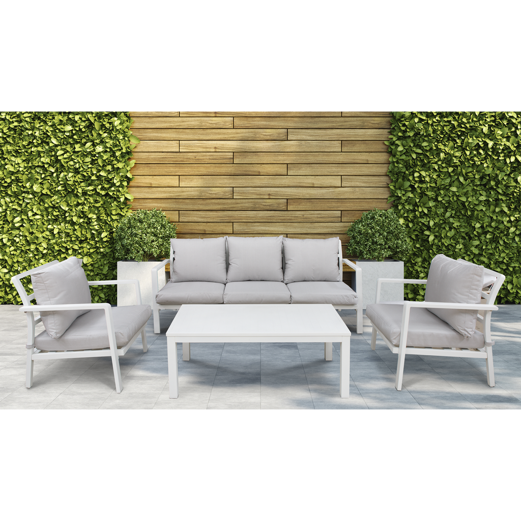 Kyoto Aluminium Outdoor Sofa & Coffee Table Set 4pc DG52