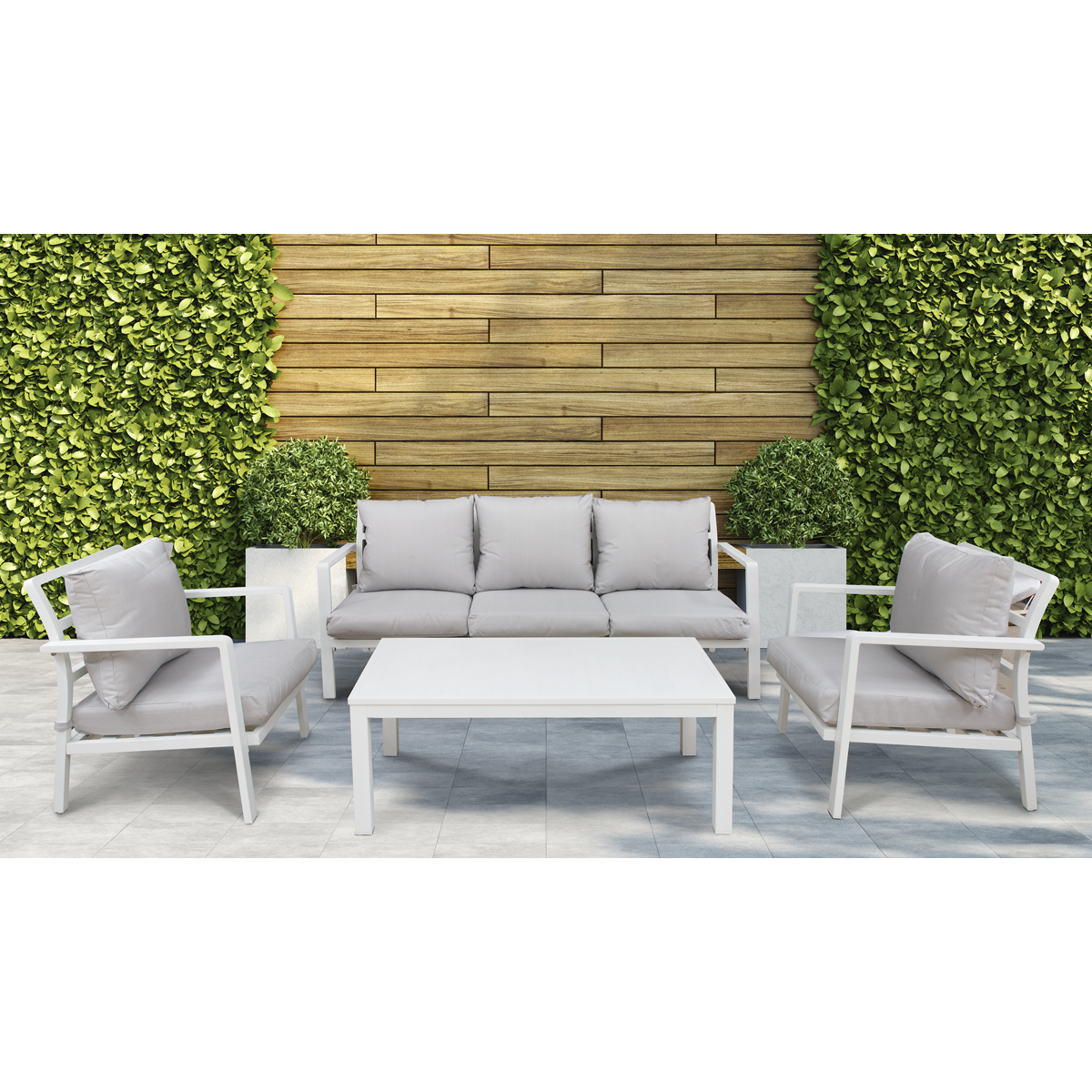 Kyoto Aluminium Outdoor Sofa & Coffee Table Set 4pc DG52