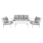 Kyoto Aluminium Outdoor Sofa & Coffee Table Set 4pc DG52