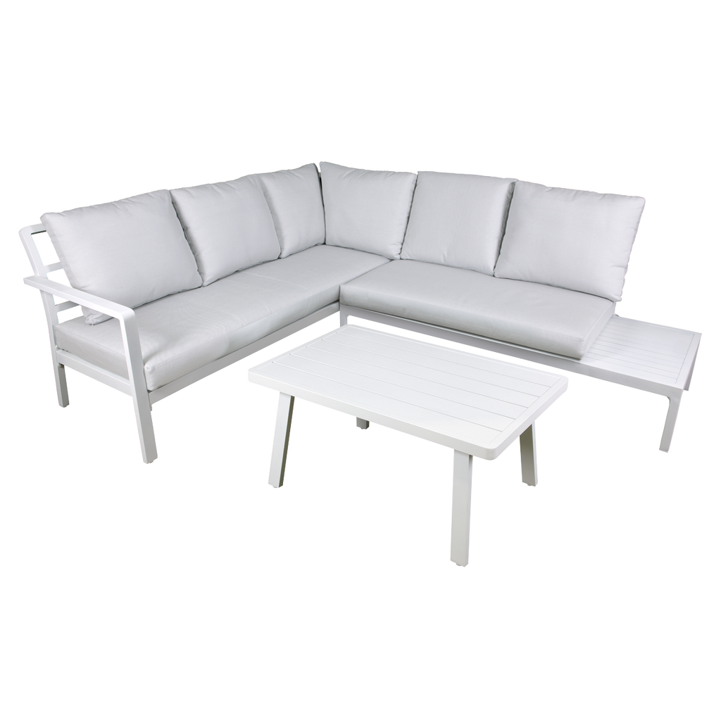 Kyoto Aluminium Outdoor Corner Sofa & Coffee Table Set 3pc DG53