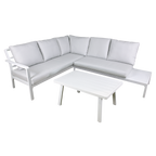 Kyoto Aluminium Outdoor Corner Sofa & Coffee Table Set 3pc DG53