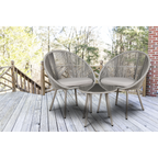 Como Steel Bistro Set with Tempered Glass Tabletop 3pc DG55