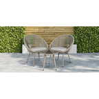 Como Steel Bistro Set with Tempered Glass Tabletop 3pc DG55