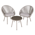 Como Steel Bistro Set with Tempered Glass Tabletop 3pc DG55