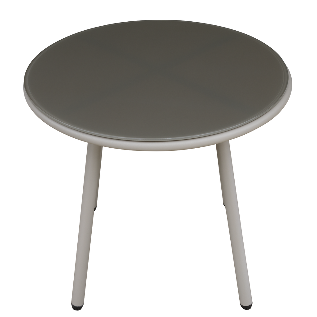 Como Steel Bistro Set with Tempered Glass Tabletop 3pc DG55