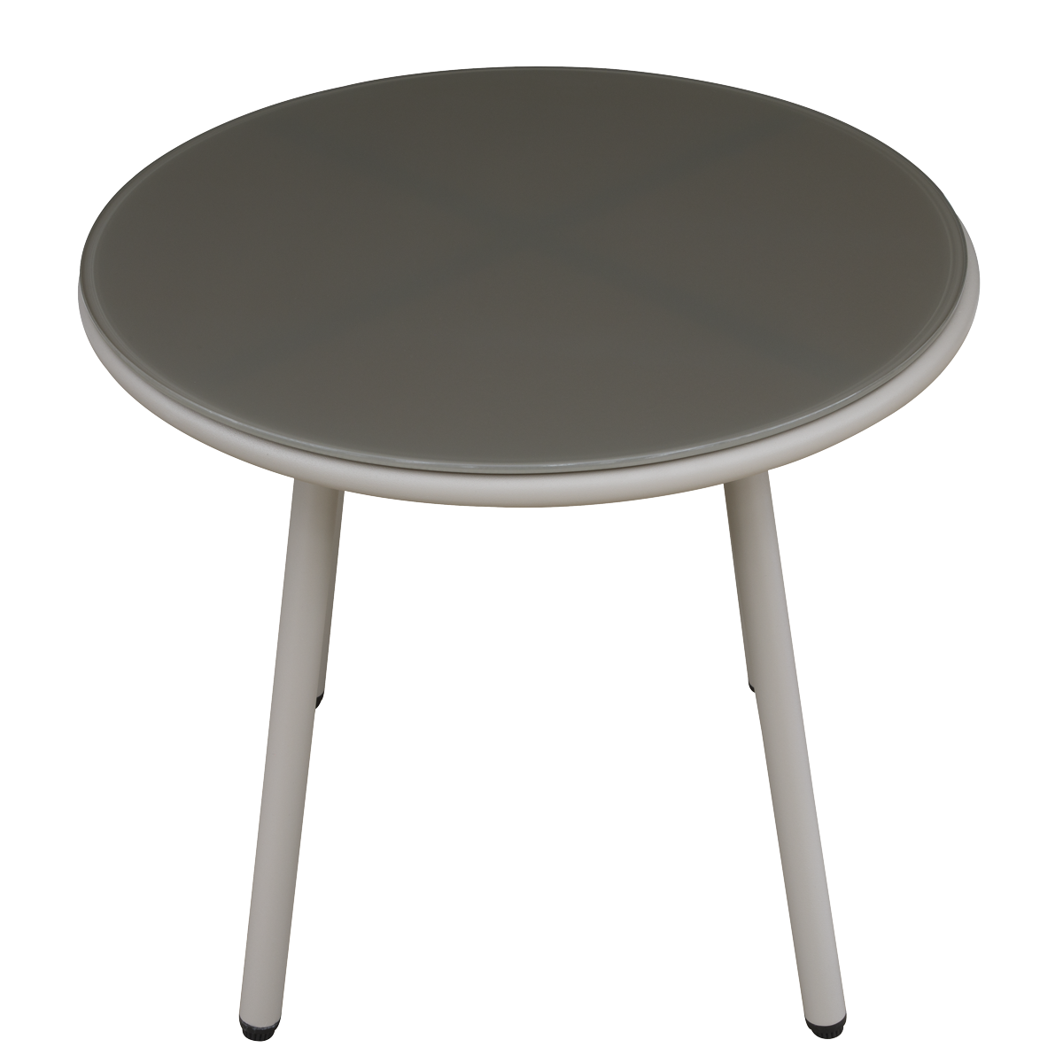 Como Steel Bistro Set with Tempered Glass Tabletop 3pc DG55