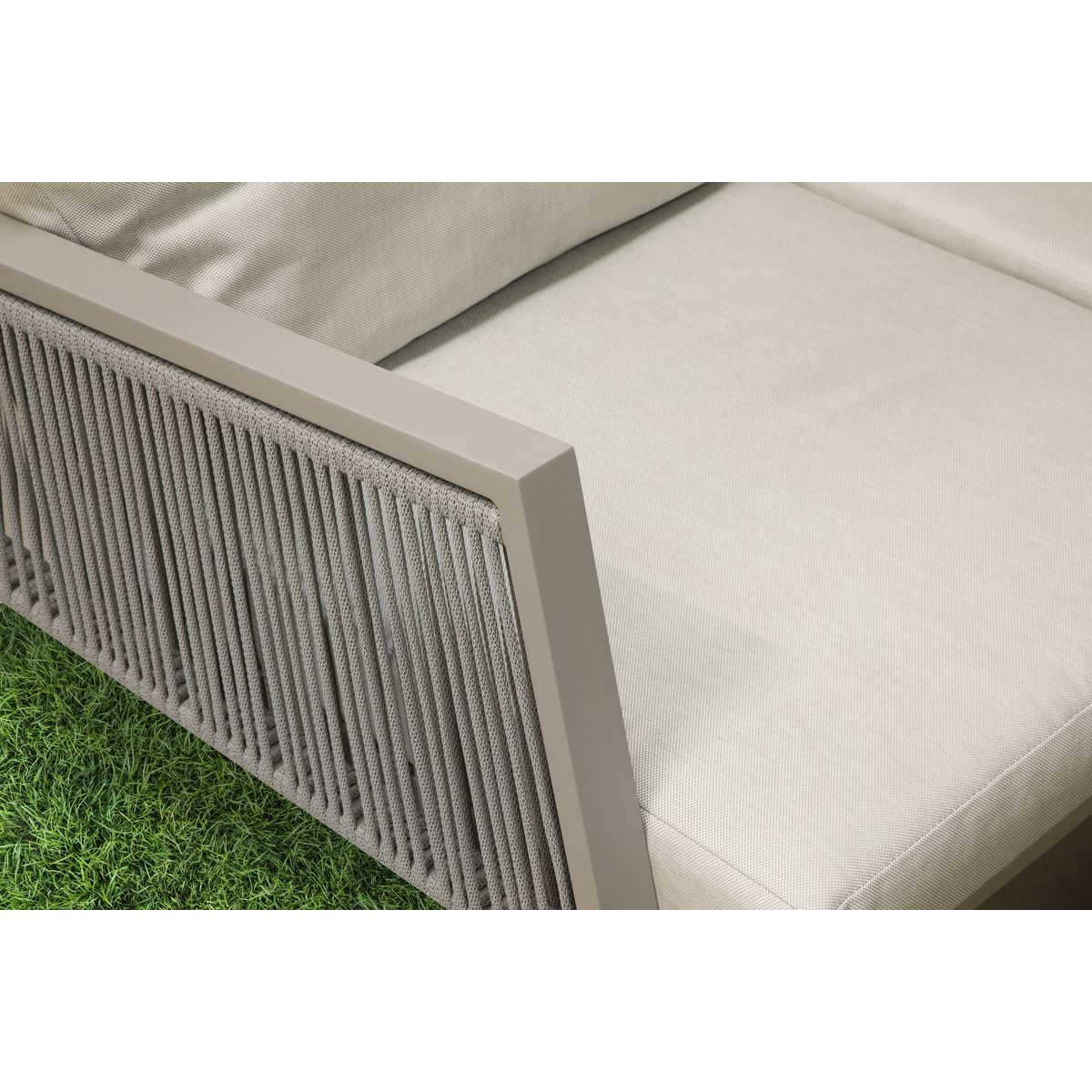 Fusion Aluminium Outdoor Corner Sofa & Coffee Table Set 4pc DG57