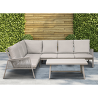 Fusion Aluminium Outdoor Corner Sofa & Coffee Table Set 4pc DG57