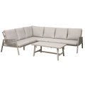 Fusion Aluminium Outdoor Corner Sofa & Coffee Table Set 4pc DG57