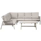 Fusion Aluminium Outdoor Corner Sofa & Coffee Table Set 4pc DG57