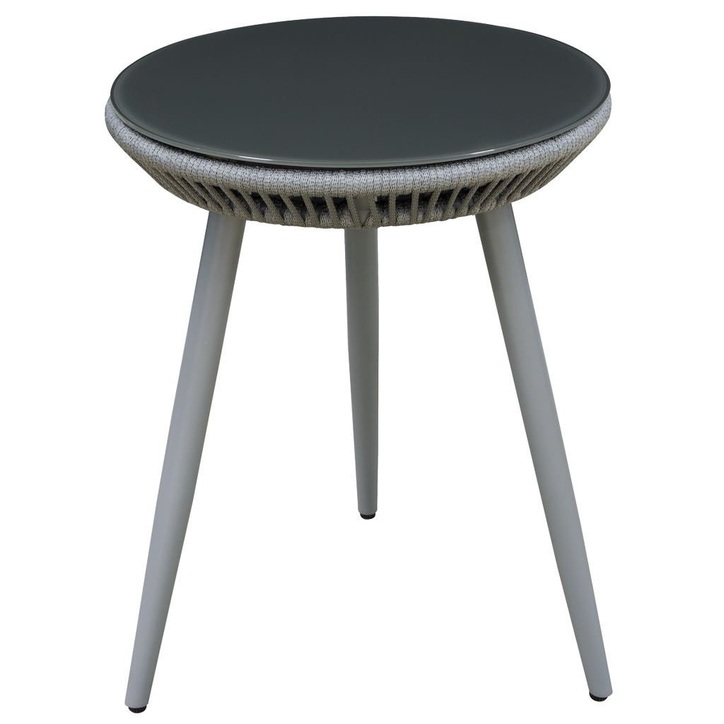 Echo Aluminium Balcony Set with Tempered Glass Tabletop 3pc DG58