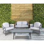 Echo Aluminium Outdoor Sofa, Chair & Coffee Table Set 4pc DG59
