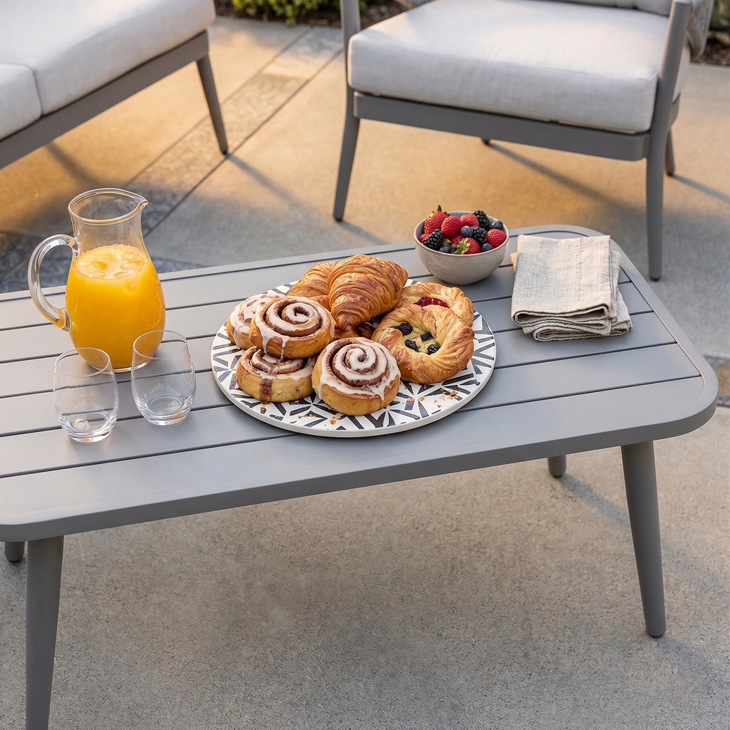 Echo Aluminium Outdoor Sofa, Chair & Coffee Table Set 4pc DG59