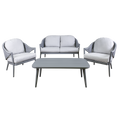 Echo Aluminium Outdoor Sofa, Chair & Coffee Table Set 4pc DG59