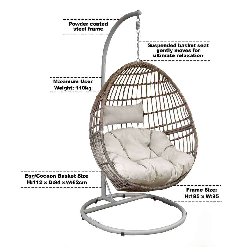 Single Swinging Egg Chair with Cushion DG60