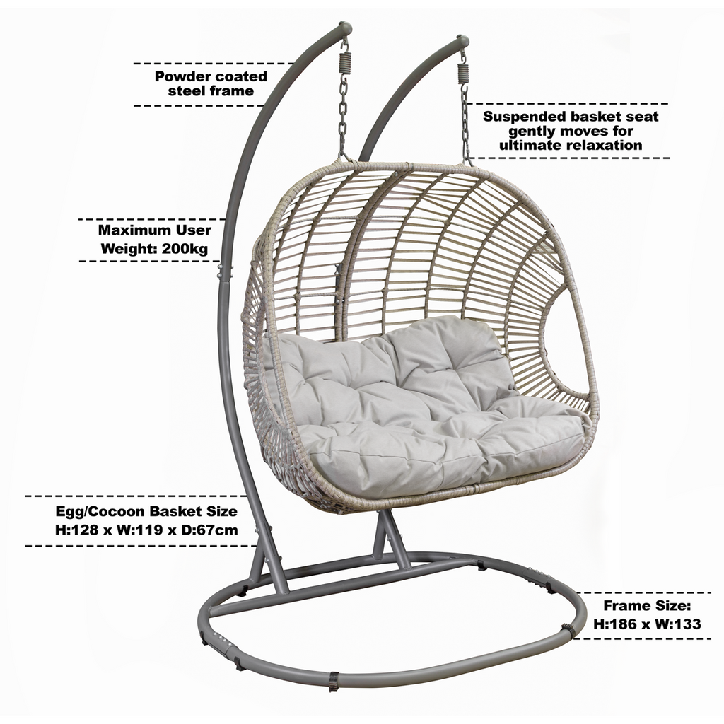 Double Swinging Egg Chair with Cushion DG61