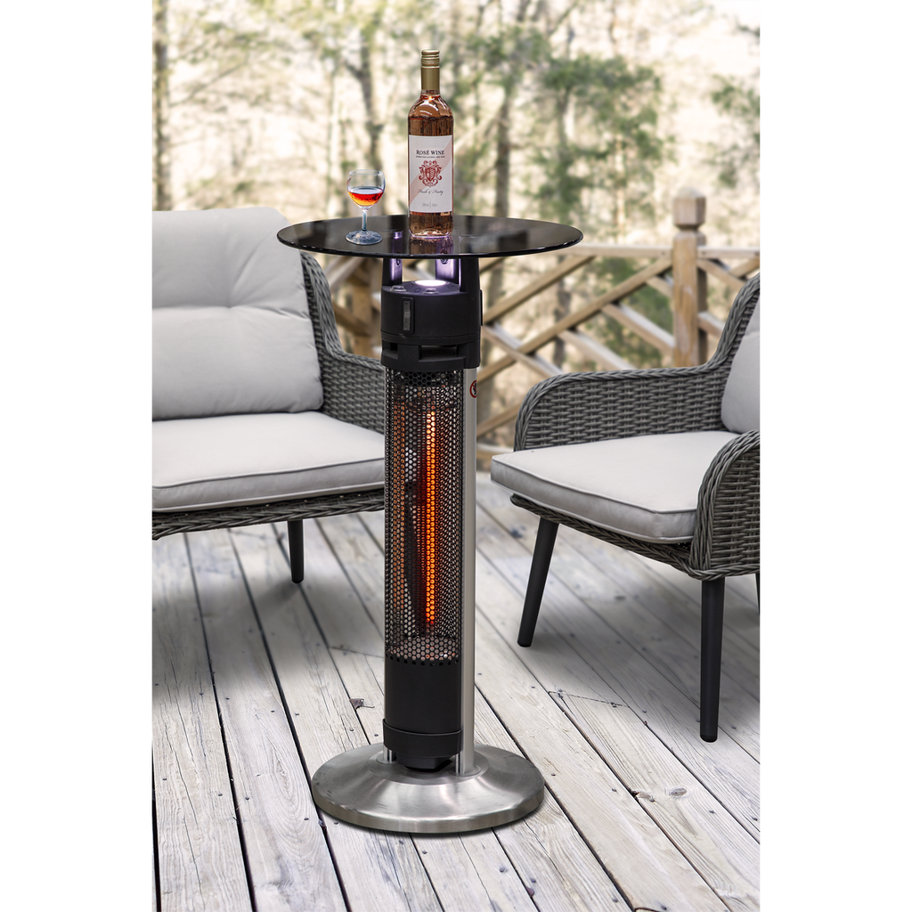 Bistro Table with 1600W Heater - Black/Stainless Steel DG63