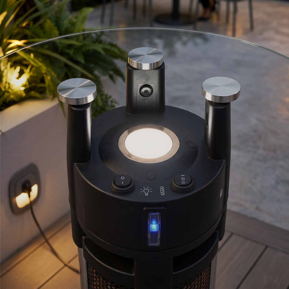 Bistro Table with 1600W Heater - Black/Stainless Steel DG63