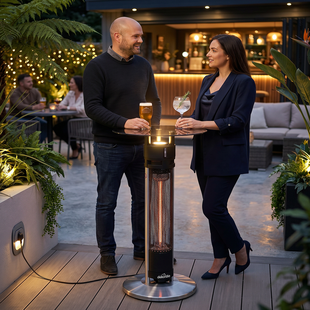 Bistro Table with 1600W Heater - Black/Stainless Steel DG63