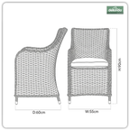 Chester Rattan Wicker Outdoor Garden Dining Chairs 2pc DG64