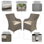 Chester Rattan Wicker Outdoor Garden Dining Chairs 2pc DG64