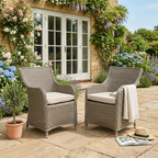 Chester Rattan Wicker Outdoor Garden Dining Chairs 2pc DG64