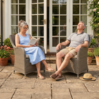 Chester Rattan Wicker Outdoor Garden Dining Chairs 2pc DG64