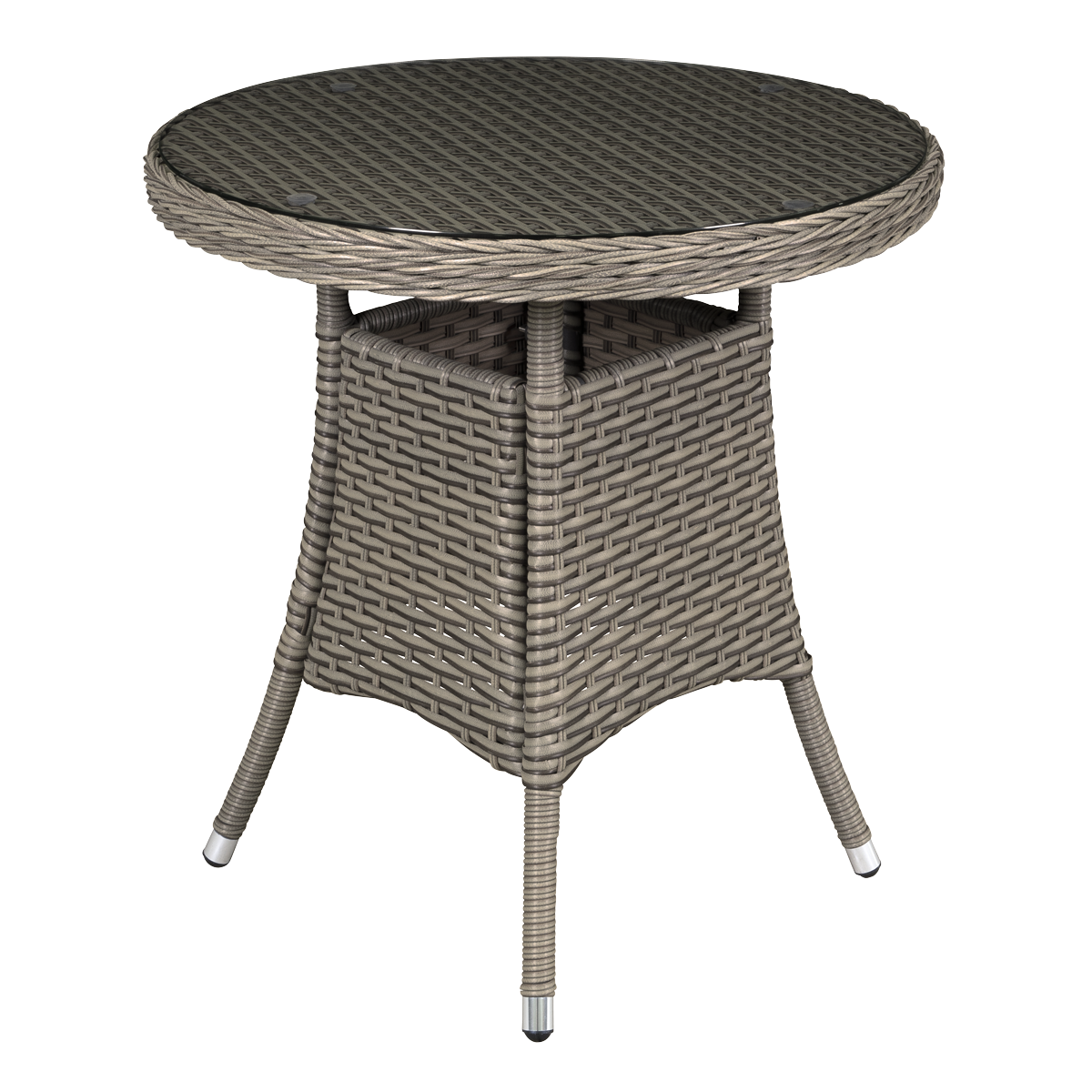Chester Rattan Wicker Round Outdoor Table with Tempered Glass Top DG65