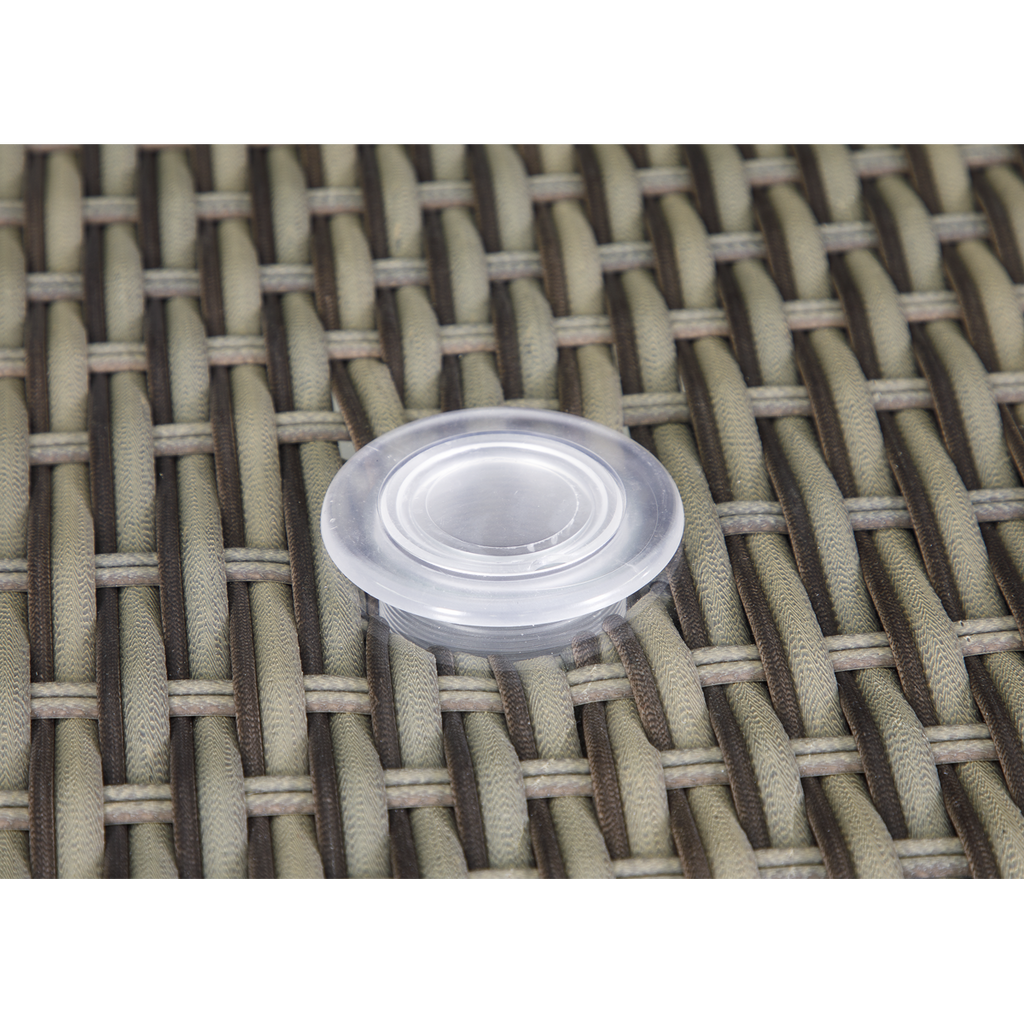 Chester Rattan Wicker Round Outdoor Dining Table with Tempered Glass Top DG66