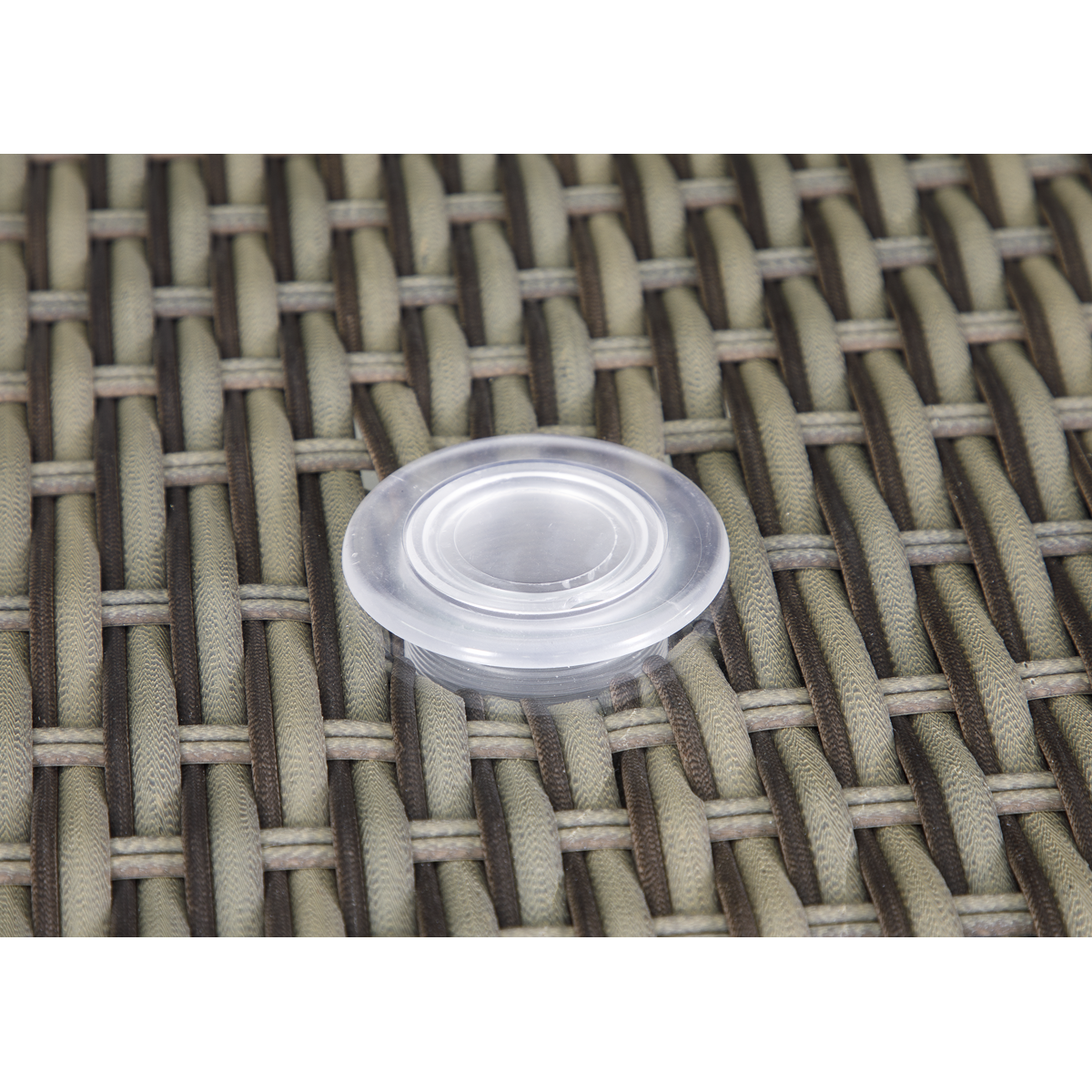 Chester Rattan Wicker Round Outdoor Dining Table with Tempered Glass Top DG66