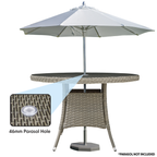 Chester Rattan Wicker Round Outdoor Dining Table with Tempered Glass Top DG66