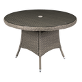 Chester Rattan Wicker Round Outdoor Dining Table with Tempered Glass Top DG66