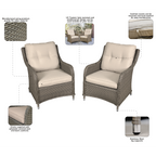 Chester Rattan Wicker Outdoor Armchairs 2pc DG69