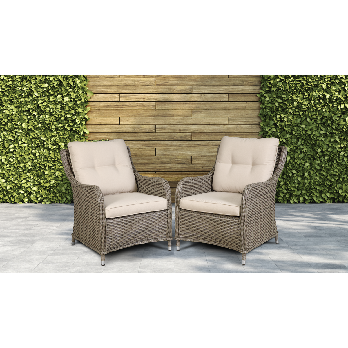 Chester Rattan Wicker Outdoor Armchairs 2pc DG69