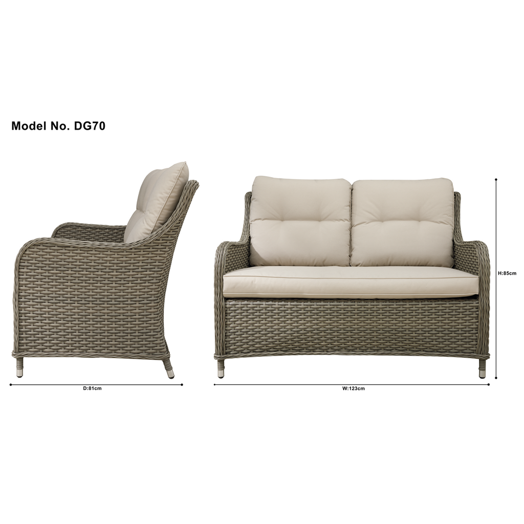 Chester Rattan Wicker Outdoor 2-Seater Sofa DG70