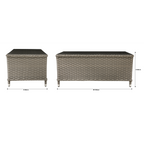 Chester Rattan Wicker Outdoor Balcony Table with Tempered Glass Top DG71