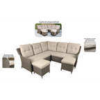 Chester Rattan Wicker Outdoor 5-Seater Corner Sofa Set 4pc DG72