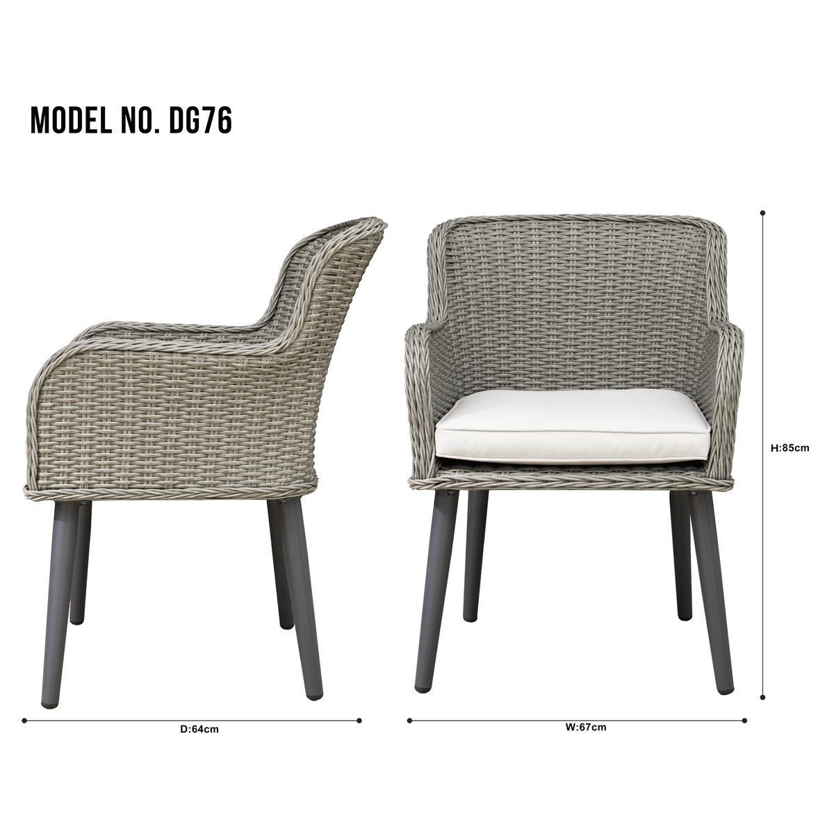 Buxton Rattan Wicker Outdoor Chairs Set 2pc DG76