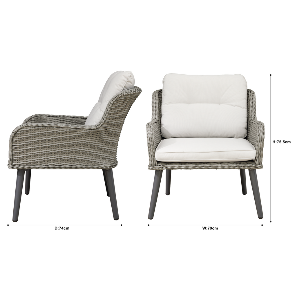 Buxton Rattan Wicker Outdoor Chair Set 2pc DG79