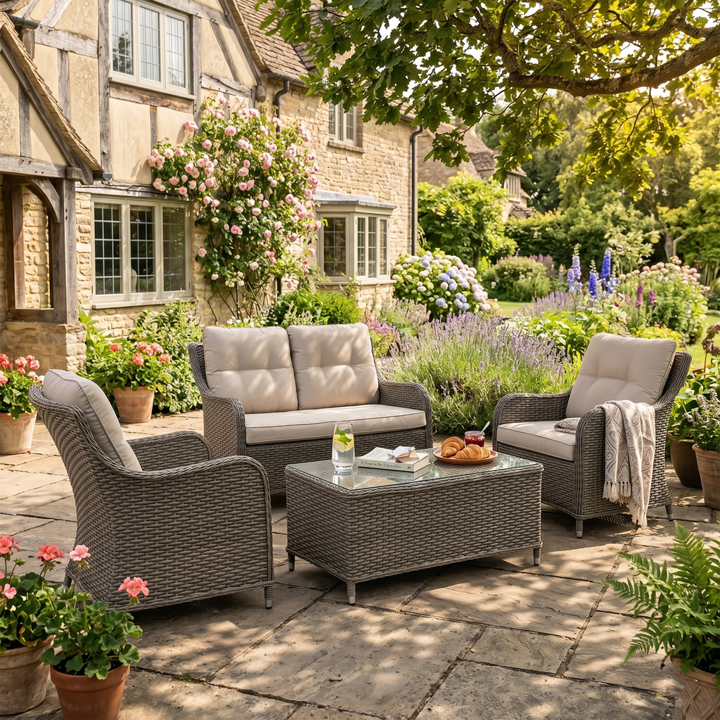 Chester Rattan Wicker Outdoor Lounge Set 3pc DG88