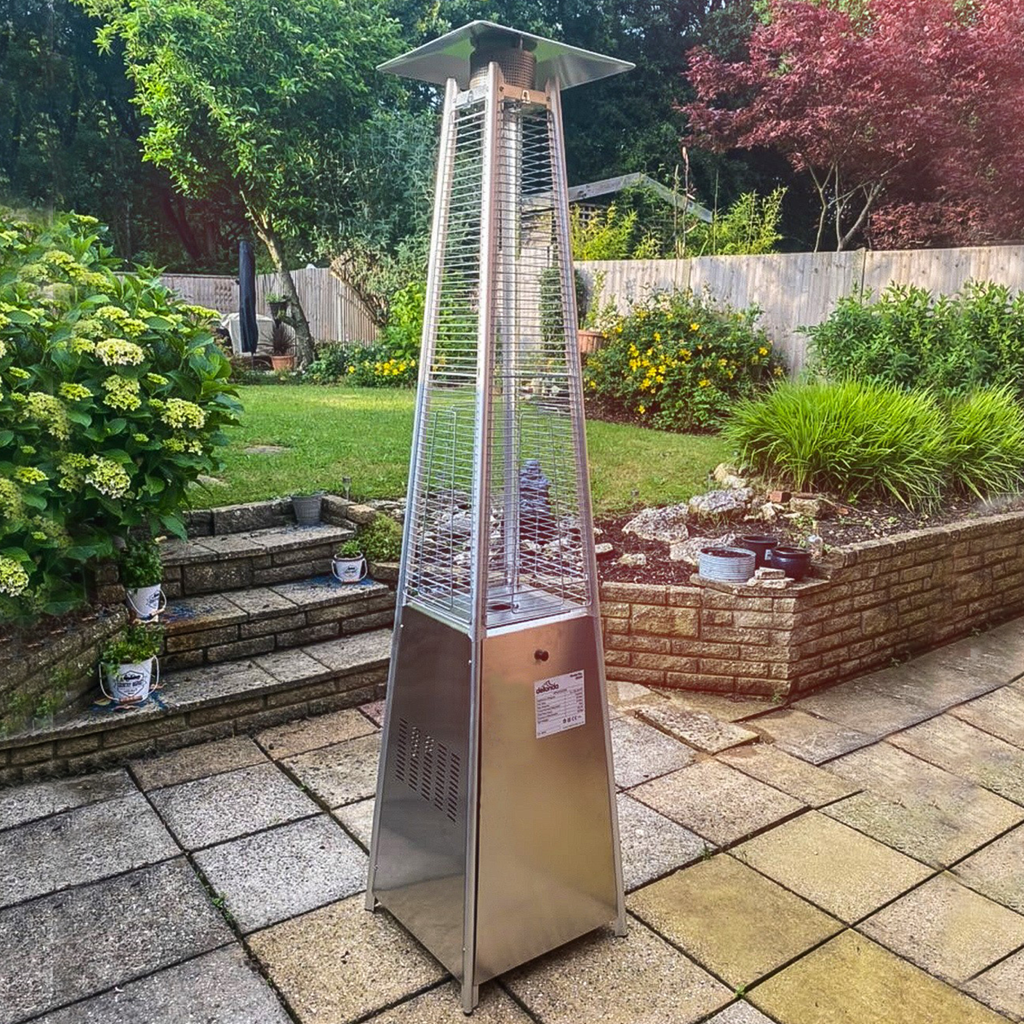 Freestanding Pyramid Outdoor Gas Patio Heater 13kW - Stainless Steel DG99