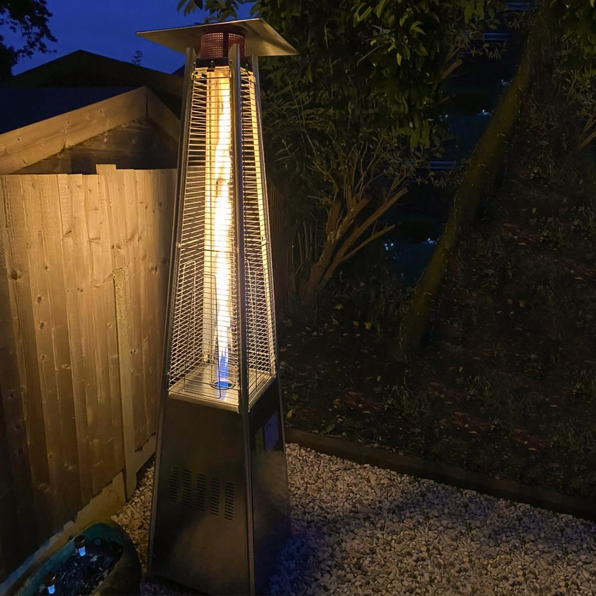 Freestanding Pyramid Outdoor Gas Patio Heater 13kW - Stainless Steel DG99