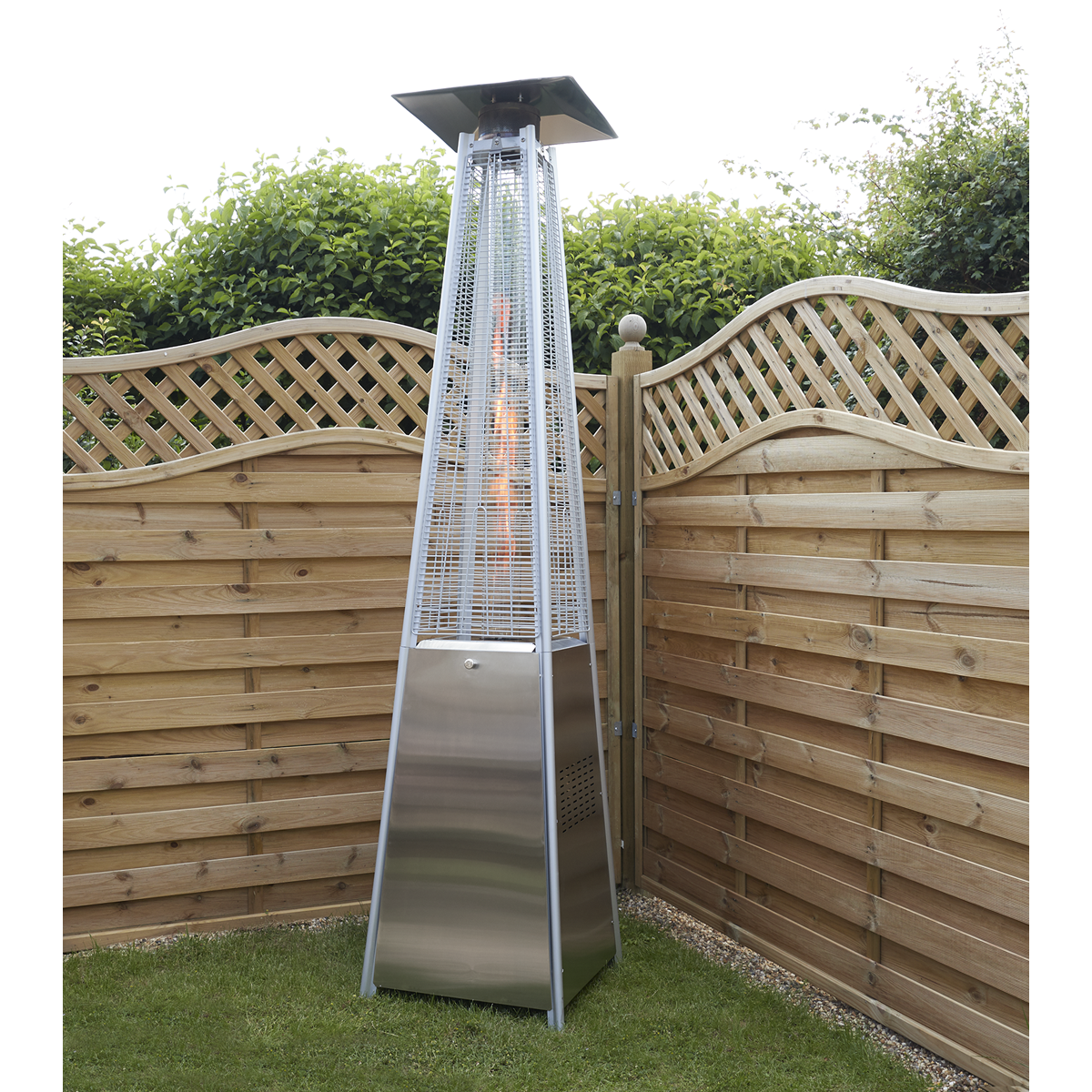 Freestanding Pyramid Outdoor Gas Patio Heater 13kW - Stainless Steel DG99