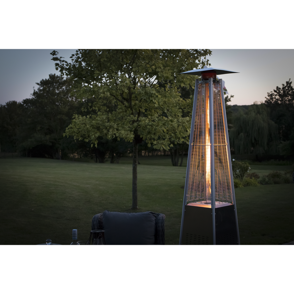 Freestanding Pyramid Outdoor Gas Patio Heater 13kW - Stainless Steel DG99