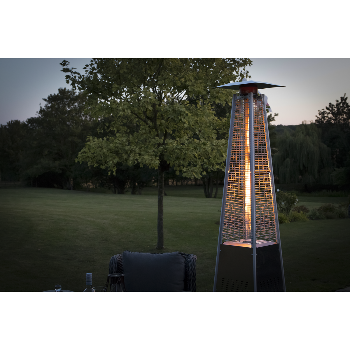 Freestanding Pyramid Outdoor Gas Patio Heater 13kW - Stainless Steel DG99
