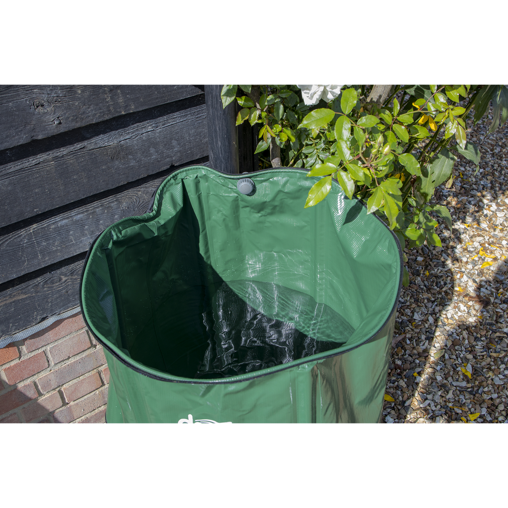 Collapsible PVC Garden Water Butt with Zipped Lid & Drain Tap 250L DG9