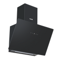 Baridi Angled Chimney Cooker Hood with Touch Controls & Carbon Filters 60cm - Black Glass DH105
